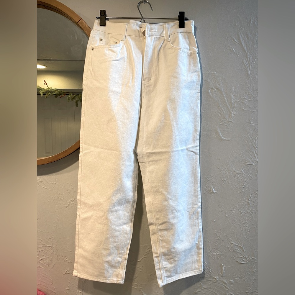 The Mood Jeans Woman High Waisted Wide Leg Relaxed fit White Denim Jeans